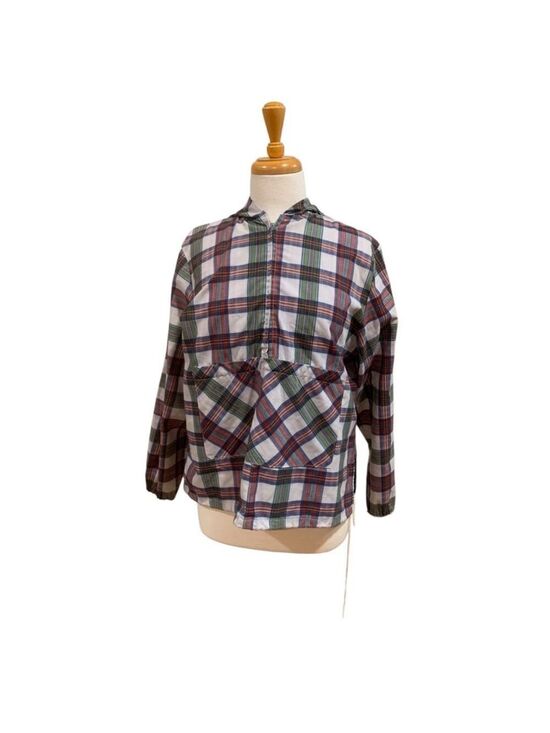 Unbranded Tops - Vintage 60’s Union made lightweight Plaid long sleeved hoodie w/pocket